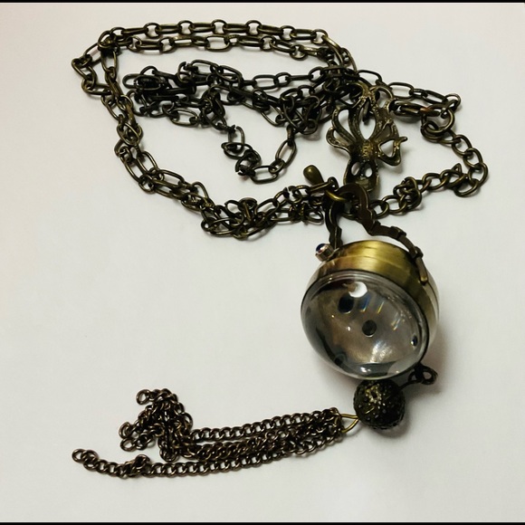 Vintage STEAMPUNK Orb Octopus Charm Watch Necklace - Picture 6 of 9
